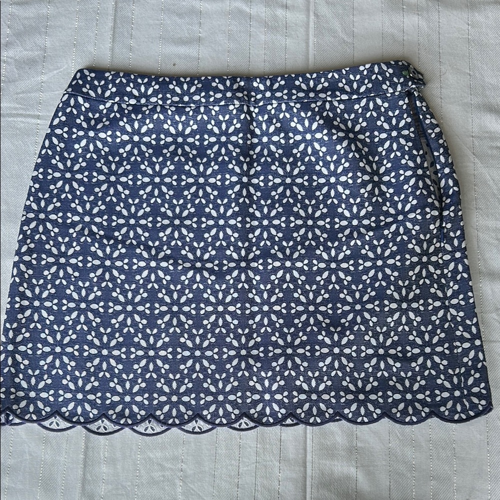 Navy Blue Floral Women's Skirt